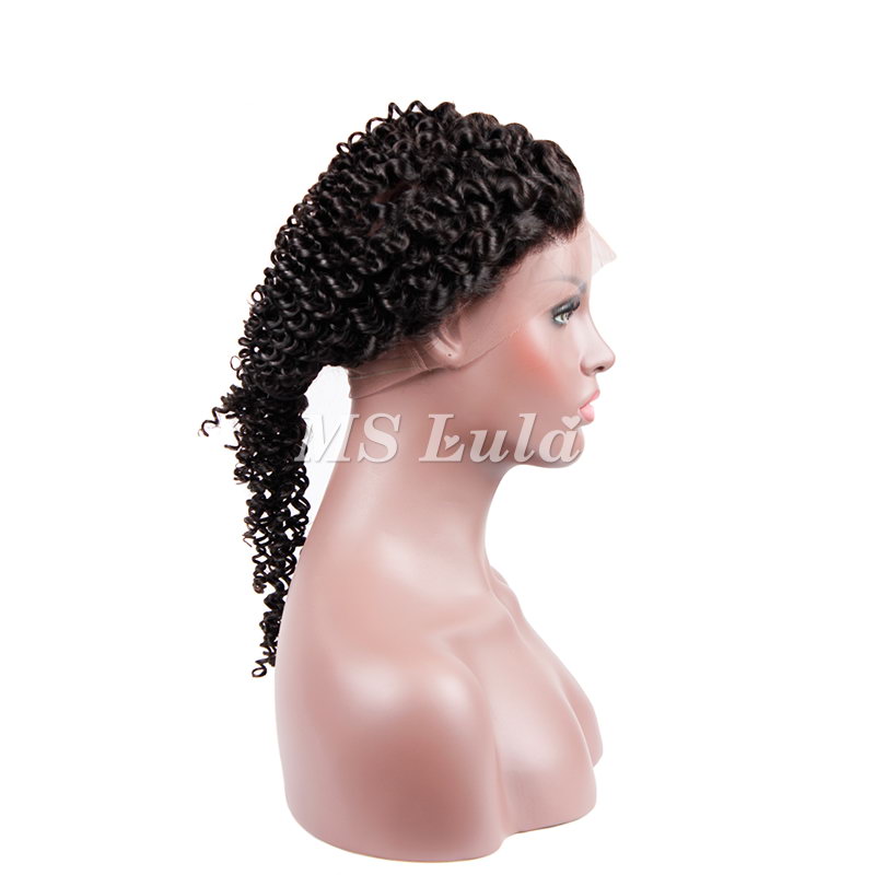 Virgin Hair Kinky Curly 360 Lace Frontal Closure 22.5x4x2 With Adjustable Strap Medium Brown Lace - 图片 4